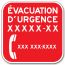 Panneau d'évacuation d'urgence XXX-XXX-XXXX